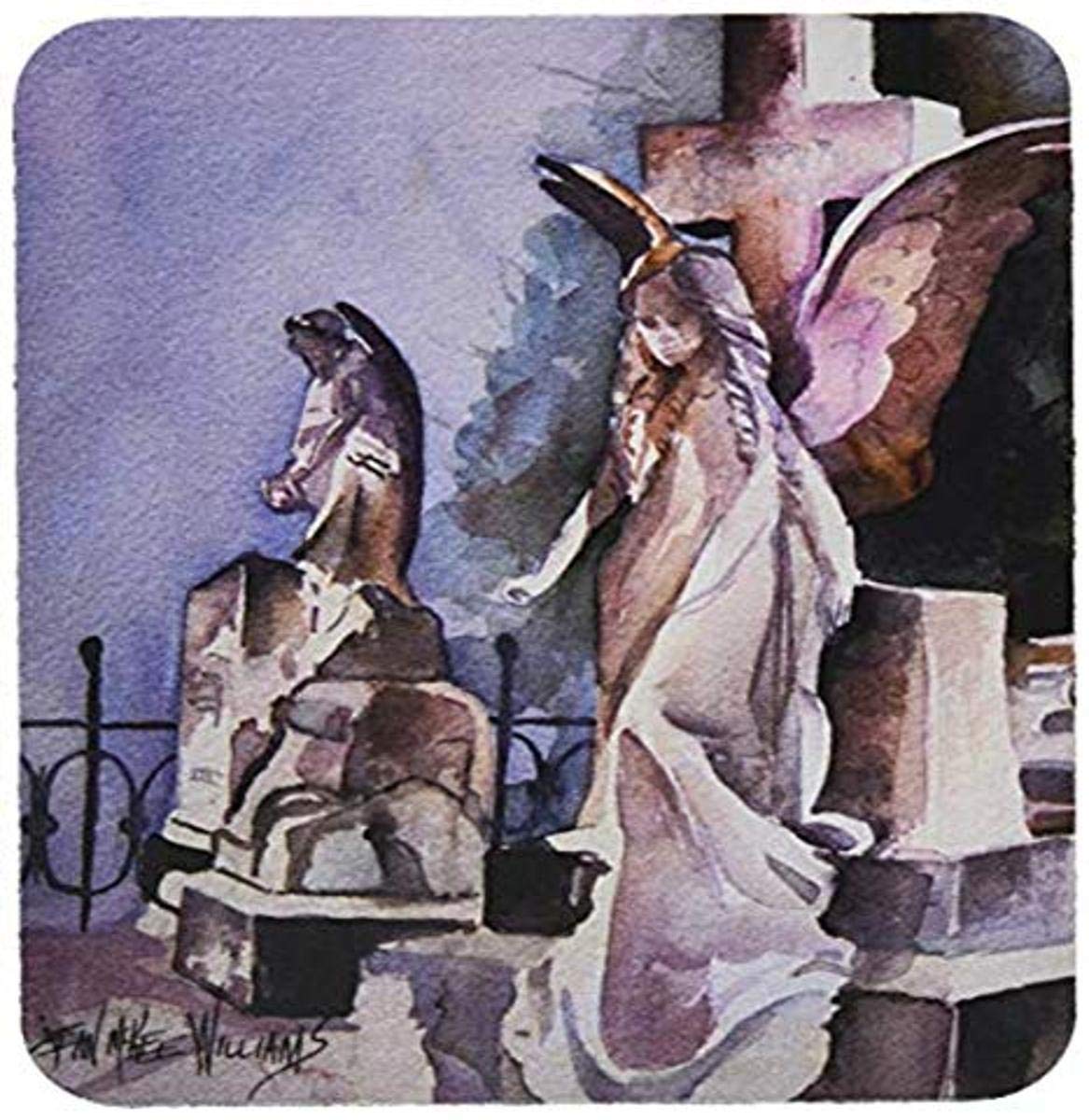 Angels in The Cemetery with Cross Mouse Pad - Large Washable Non-Slip Desk Mat for Home Office, Gaming & Computer Work - Perfect for Laptop Users & PC Gamers (JMK1201MP)