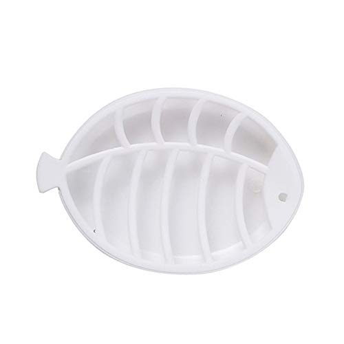 KKJJ Creative Portable Fish-Shaped Soap Box - Plastic Dish Soap Saver Storage Container with Travel Tray - Bathroom Organizer for Liquid Soap & Bar Soap (White) - Perfect for Travel, Kitchen & Bathroom Organization