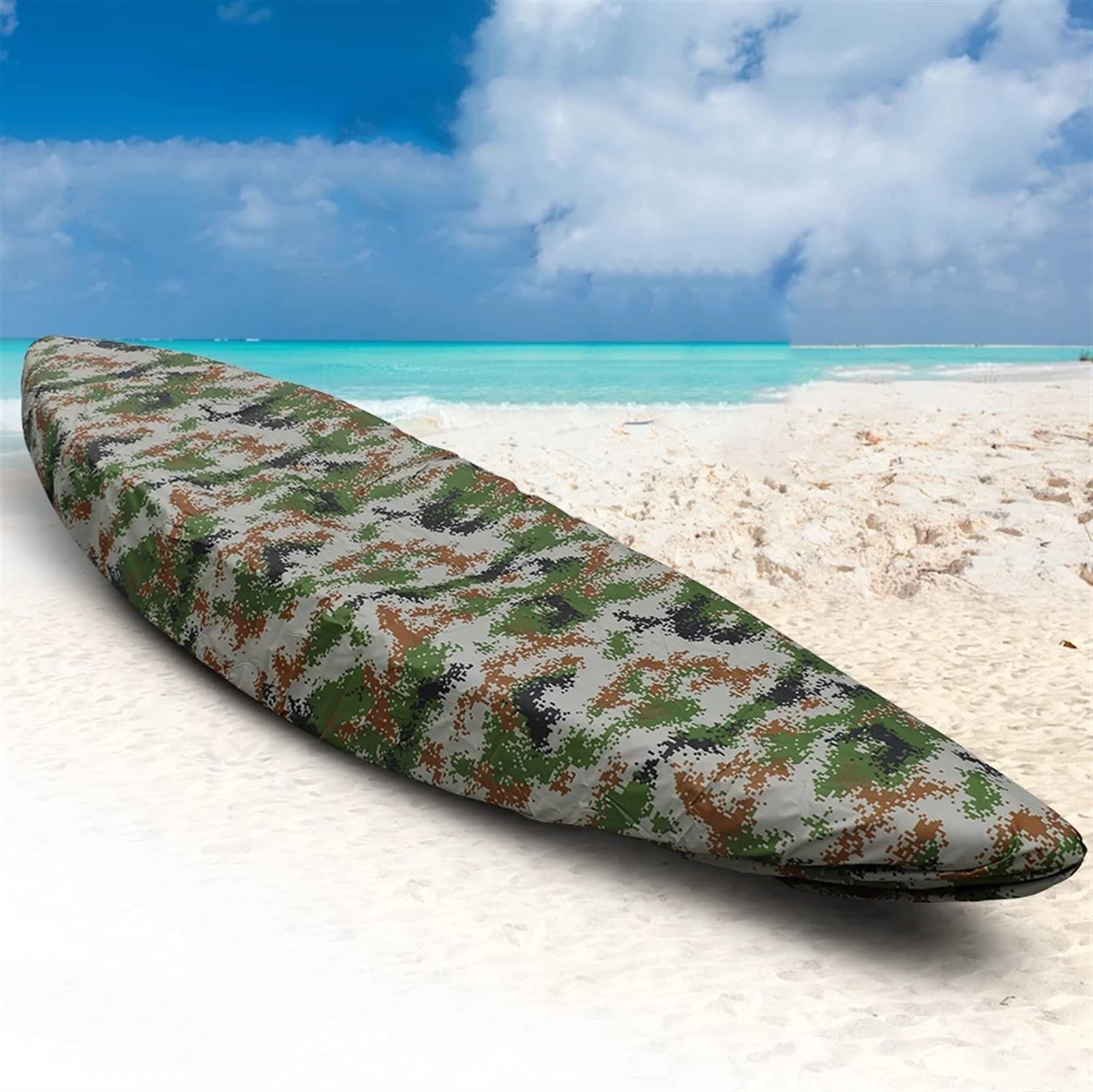 Heavy Duty UV Resistant Dustproof Camo Boat Cover for Ski Boats, Runabouts & Canoes - Professional Trailerable Watercraft Protection for Outdoor Storage & Travel