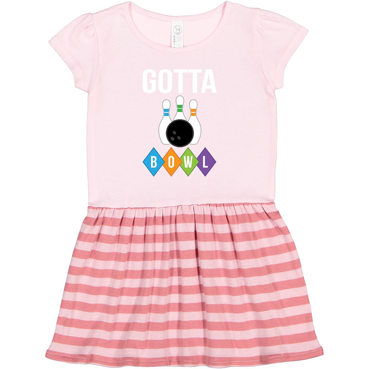 Inktastic Bowling Pins Gotta Bowl Graphic Toddler Dress - Fun Bowling Themed Outfit for Kids, Perfect for Bowling Parties, Family Gatherings & Casual Playdates