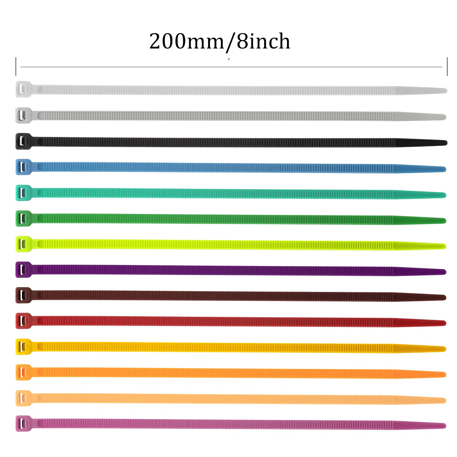 XINGO 100-Pack 8-Inch Heavy Duty Cable Zip Ties - 120 lbs Tensile Strength, Self-Locking Plastic Wire Ties for Indoor & Outdoor Use (Gold) - Perfect for Organizing Cables, Bundling Wires & Securing Outdoor Equipment