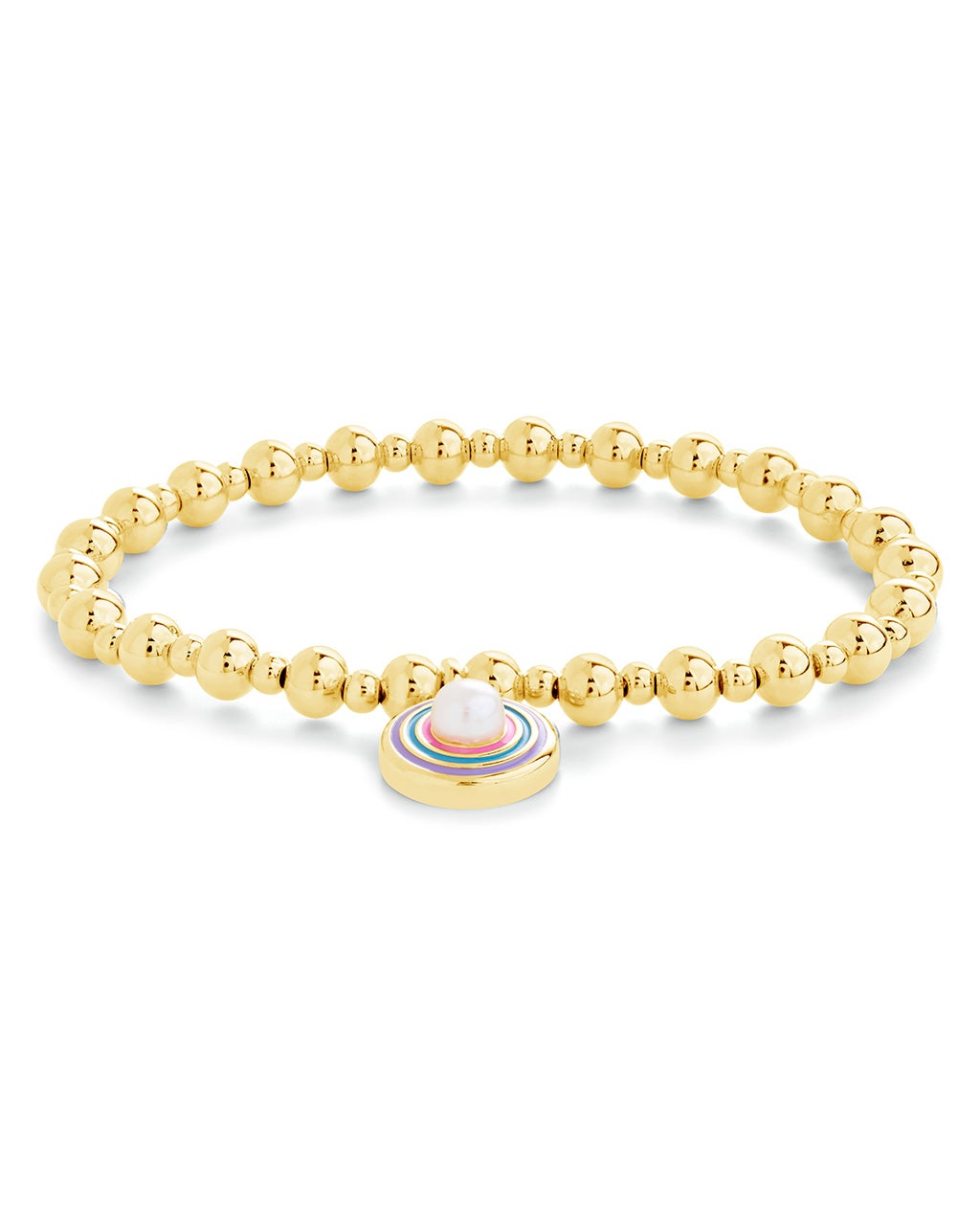 Lorelai Enamel & Pearl Charm Beaded Bracelet for Women - Elegant Fashion Jewelry Gift for Birthday, Anniversary & Special Occasions | Perfect for Parties, Weddings & Everyday Wear
