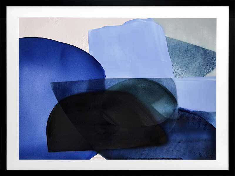 Ephemeral Depths Framed Wall Art Print - Modern Abstract Canvas Painting for Living Room, Bedroom & Office Decor
