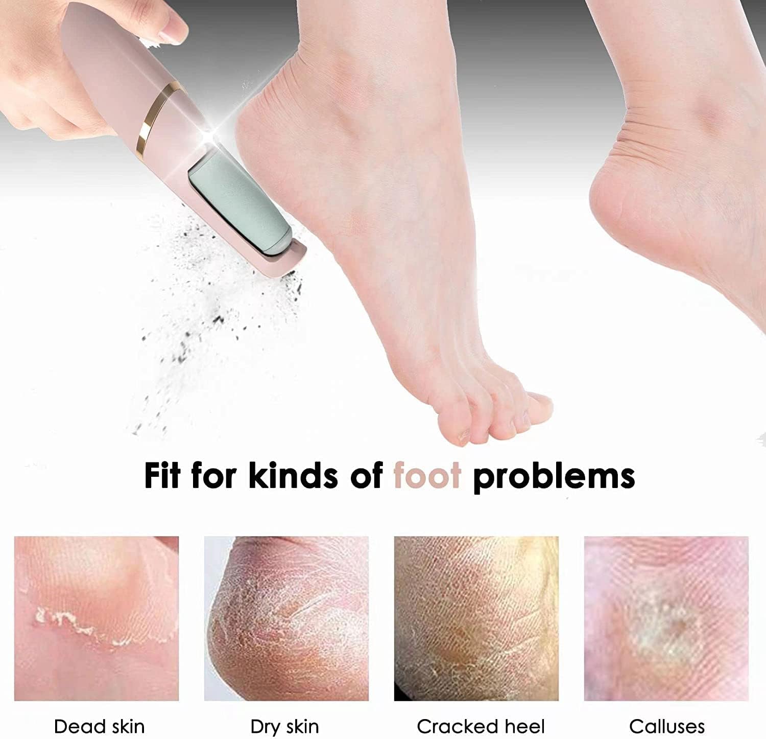 GOPAD Electric Foot Callus Remover - Professional Pedicure Machine for Hard Cracked Skin & Dead Skin Removal - Rechargeable Foot Scrubber Roller with Spin Technology - Home Spa Pedi Care (Multicolor) - Perfect for At-Home Foot Care & Relaxation After Workouts