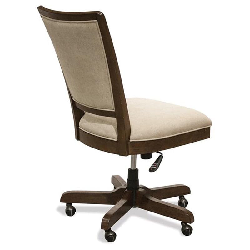 BOWERY HILL Modern Upholstered Office Chair - Plymouth Brown Oak - Ergonomic Desk Chair for Home Office & Workspace