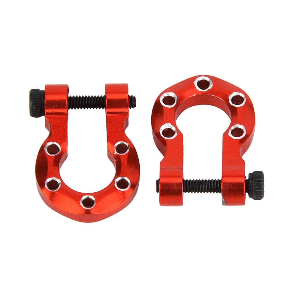 Dilwe 2pcs Metal RC Trailer Hooks for 1/10 Scale Crawler Cars - Compatible with TRAXXAS, Red - Perfect for Off-Road Adventures & RC Car Customization