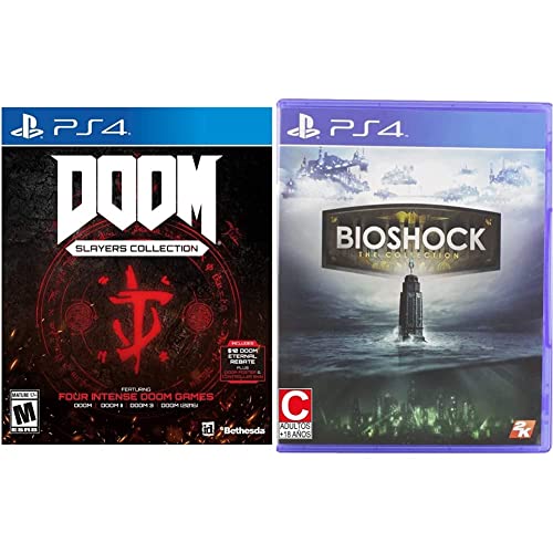 Doom Slayers Collection & Bioshock: The Collection - PlayStation 4 Standard Edition | Action-Packed FPS Game Bundle for PS4 | Perfect for Horror & Sci-Fi Gaming Fans