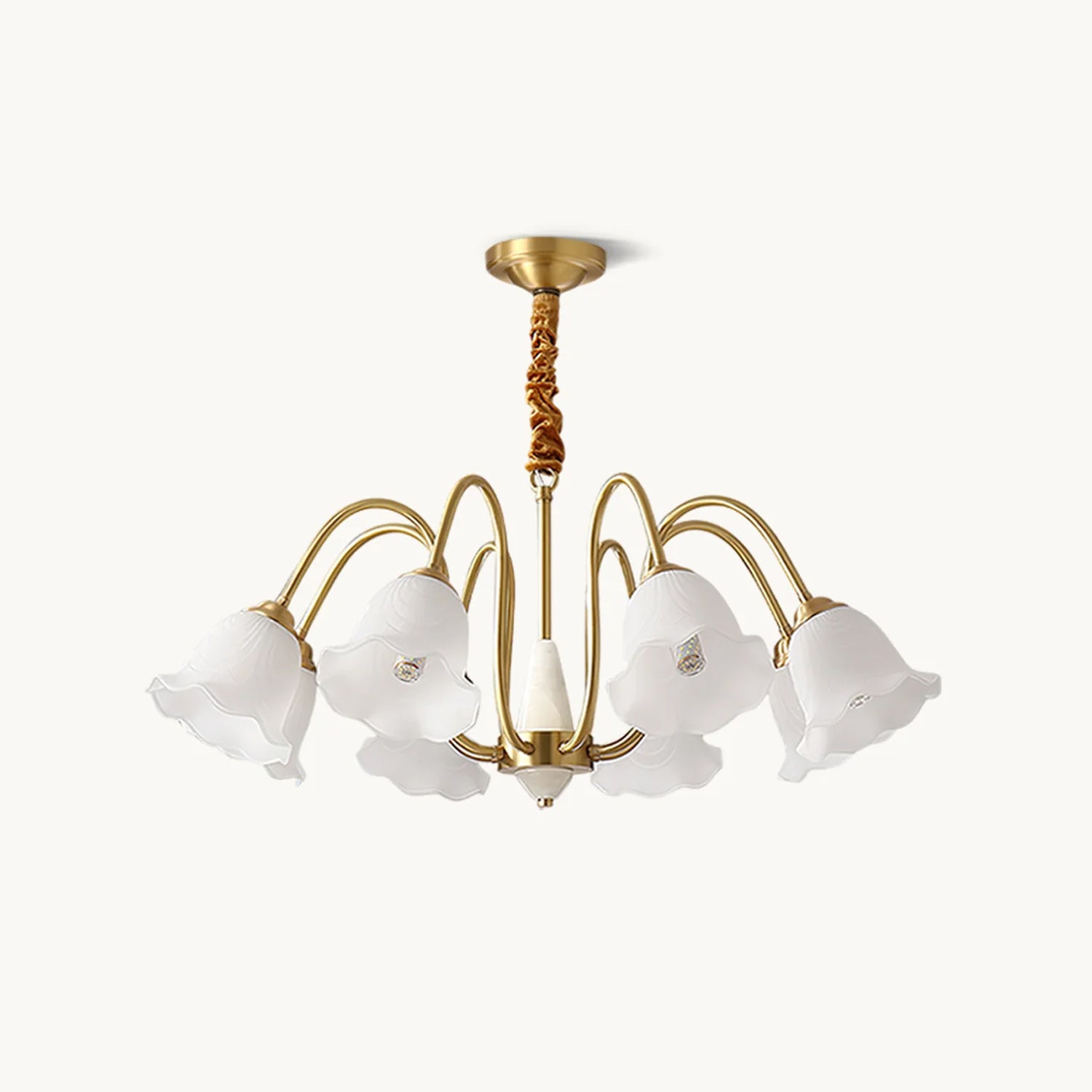 Elegant Floral Bloom Chandelier - Vintage Crystal Ceiling Light Fixture for Dining Room, Bedroom & Living Room Decor