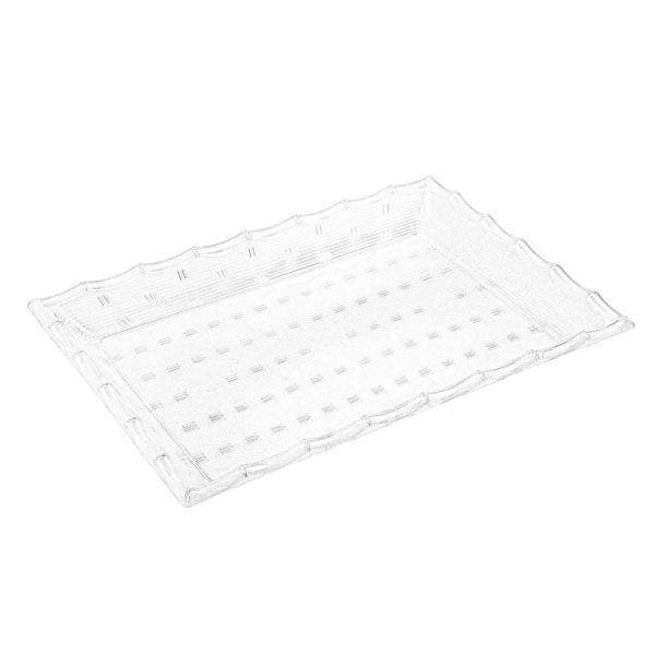 2-Pack Clear Plastic Rectangular Cake Trays - Durable Food-Grade Serving Platters for Parties, Baking & Dessert Display (12x16 Inch) - Perfect for Birthday Cakes, Pastries & Buffet Serving