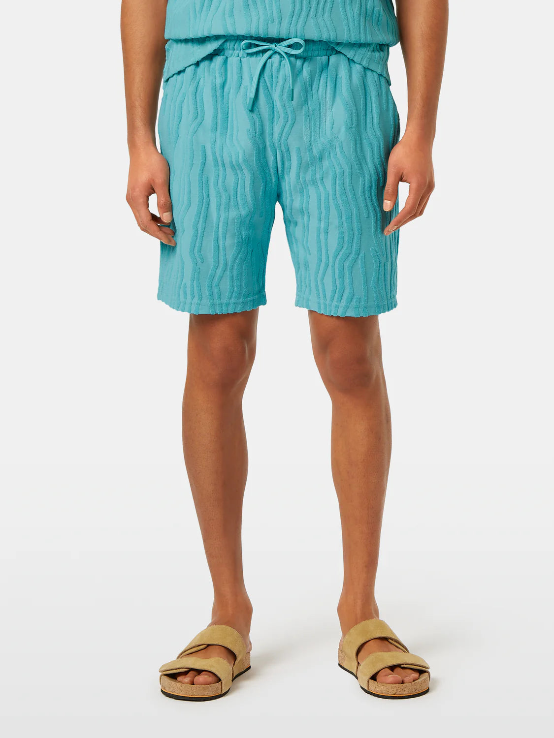 Premium Cotton Terry Jacquard Shorts by Scotch & Soda | Men's Casual Summer Shorts for Beach, Lounge & Outdoor Activities