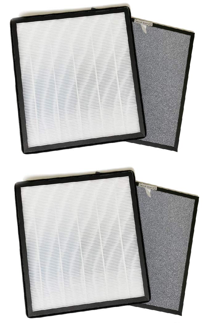 Nispira HSP001 5-in-1 True HEPA + Activated Carbon Air Purifier Filter Replacement (2 Pack) - Compatible with Smart True HEPA Air Purifiers, Removes Dust, Pollen & Odors for Cleaner Indoor Air - Perfect for Home, Office & Bedroom Use