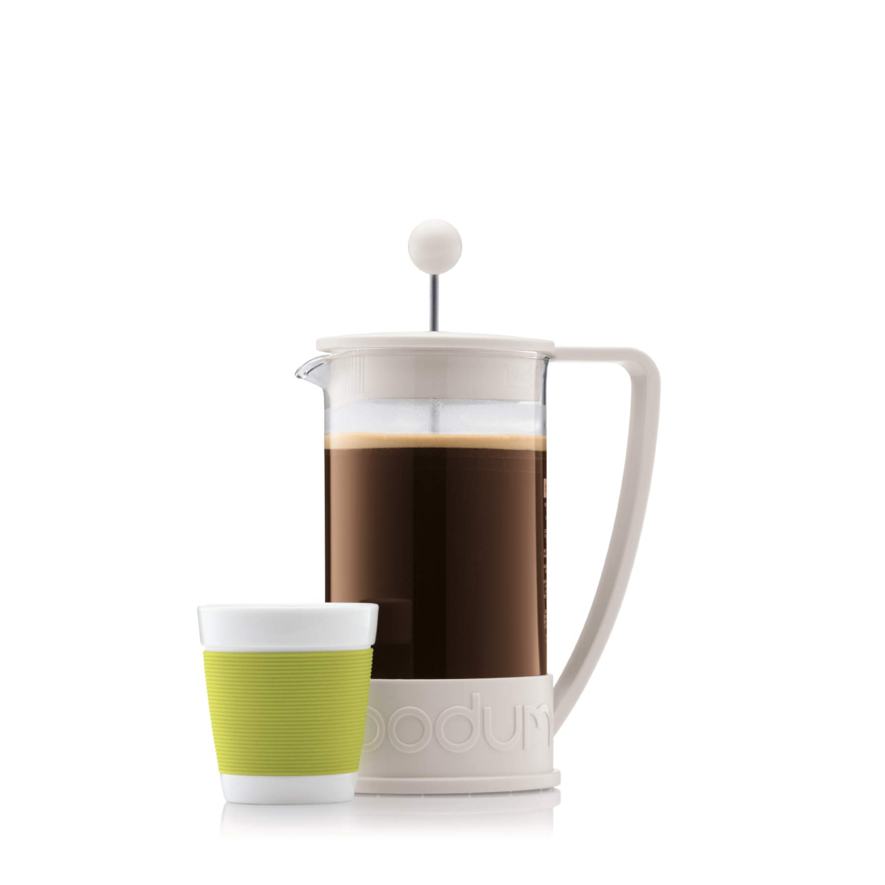 Bodum Brazil 3-Cup French Press Coffee Maker - Off White | Durable Glass & Stainless Steel for Rich, Smooth Coffee | Perfect for Home, Office & Camping Brewing
