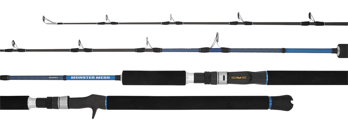 Daiwa 21 Monster Mesh Overhead Fishing Rods - Saltwater & Freshwater Fishing Gear for Surf, Pier & Boat Angling