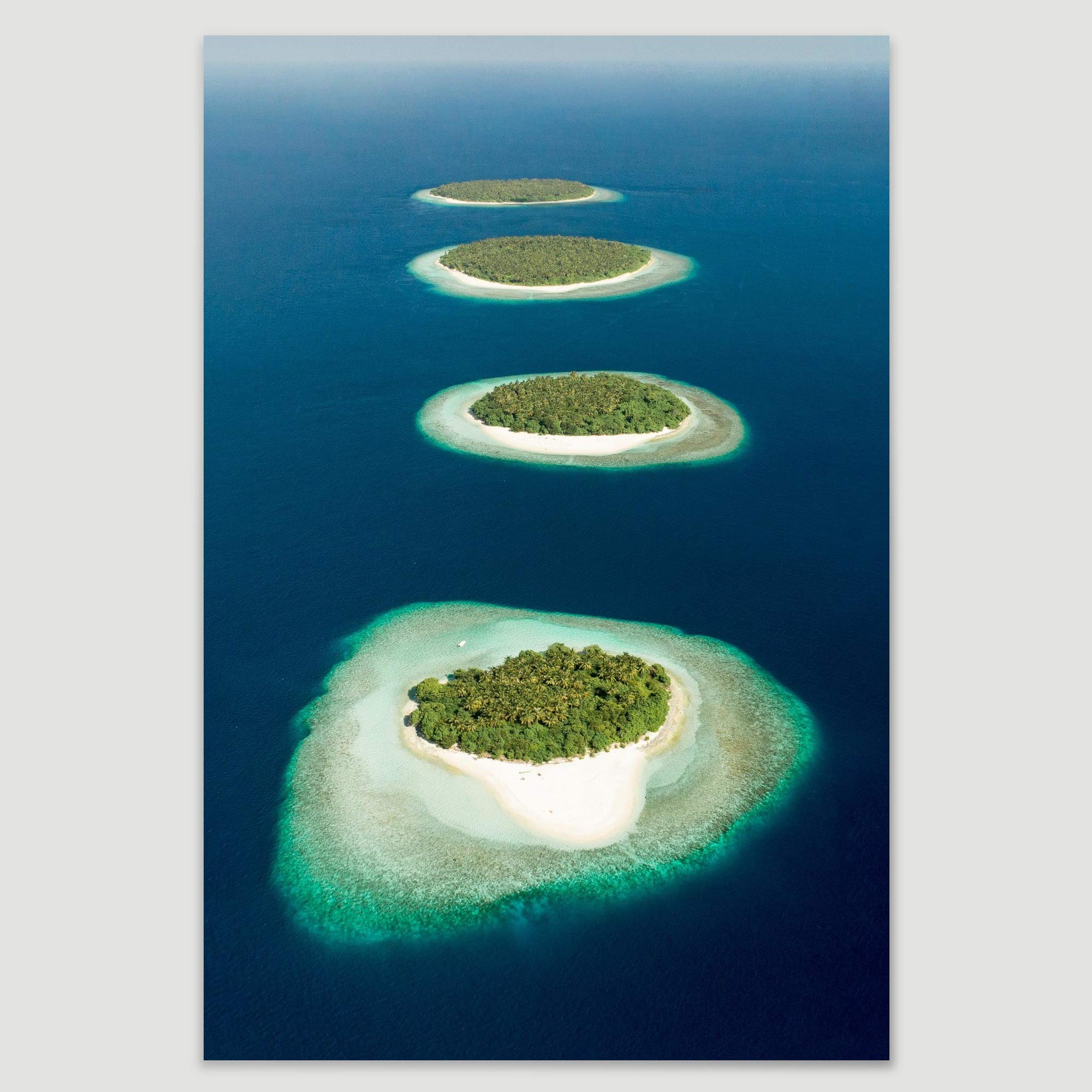 Lone Island Beach Canvas Wall Art - Coastal Blue Photography for Relaxation & Calm - 32x48 Inches - Perfect for Living Room, Bedroom & Office Decor