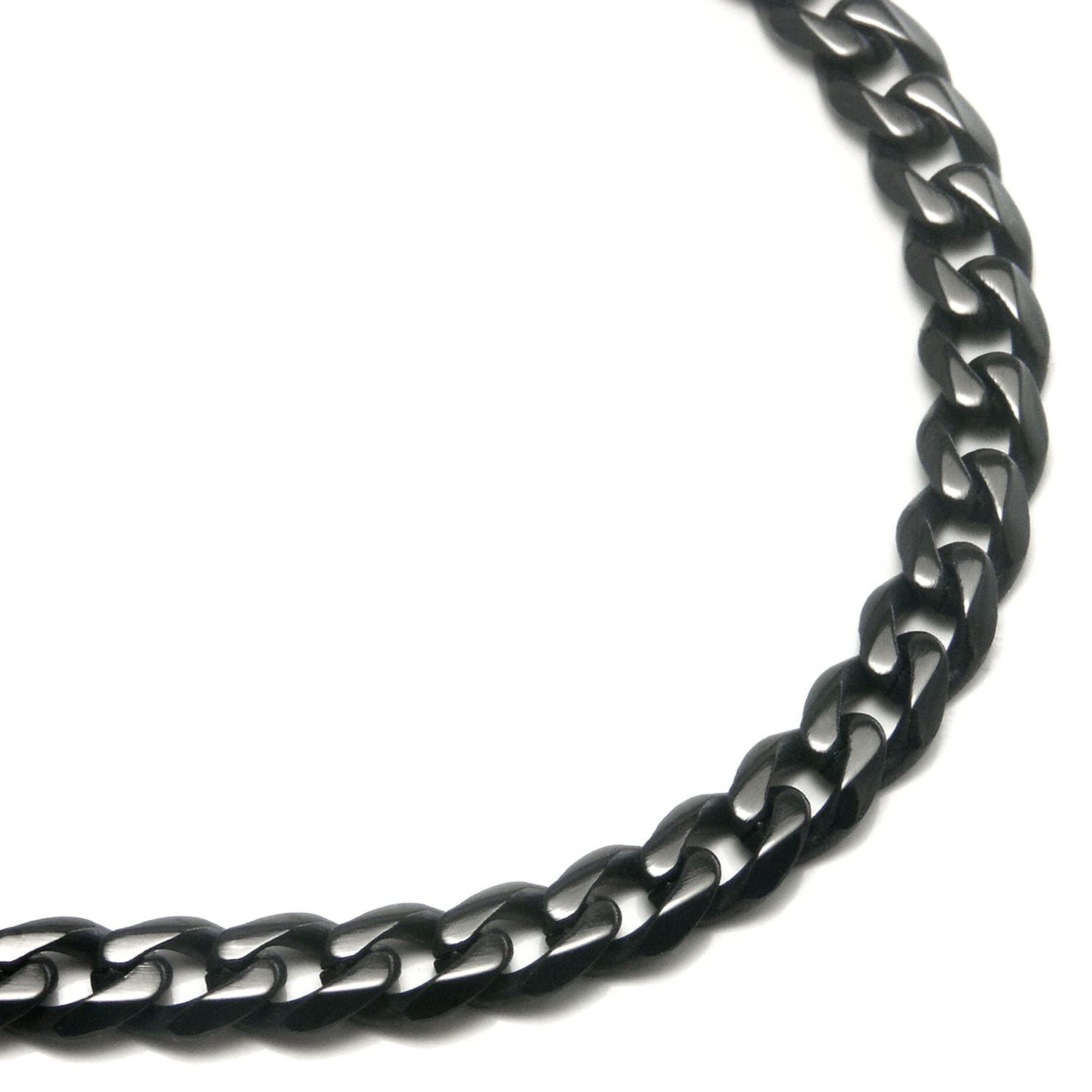 Black Titanium 4MM Curb Chain Link Necklace for Men & Women - Durable & Stylish Jewelry for Everyday Wear, Gifts & Special Occasions