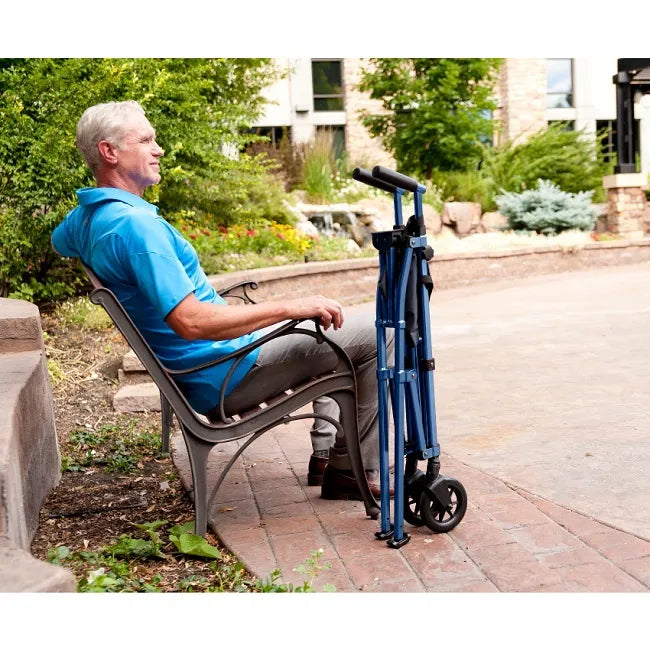 EZ Fold N' Go Walker - Lightweight Folding Mobility Aid for Seniors & Adults - Compact & Portable Walking Assistant for Travel, Shopping & Home Use