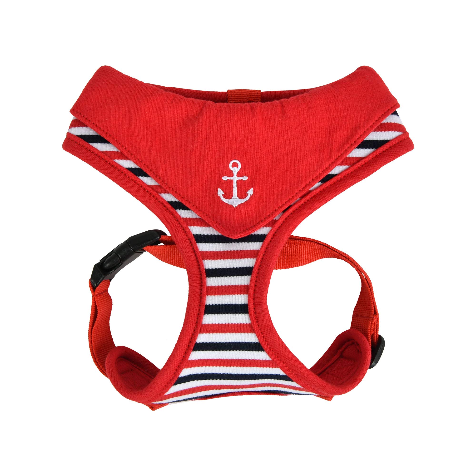 Puppia Seaman Dog Harness - Adjustable Pet Vest for Small to Medium Dogs - Red Color - Perfect for Walking, Running & Outdoor Adventures