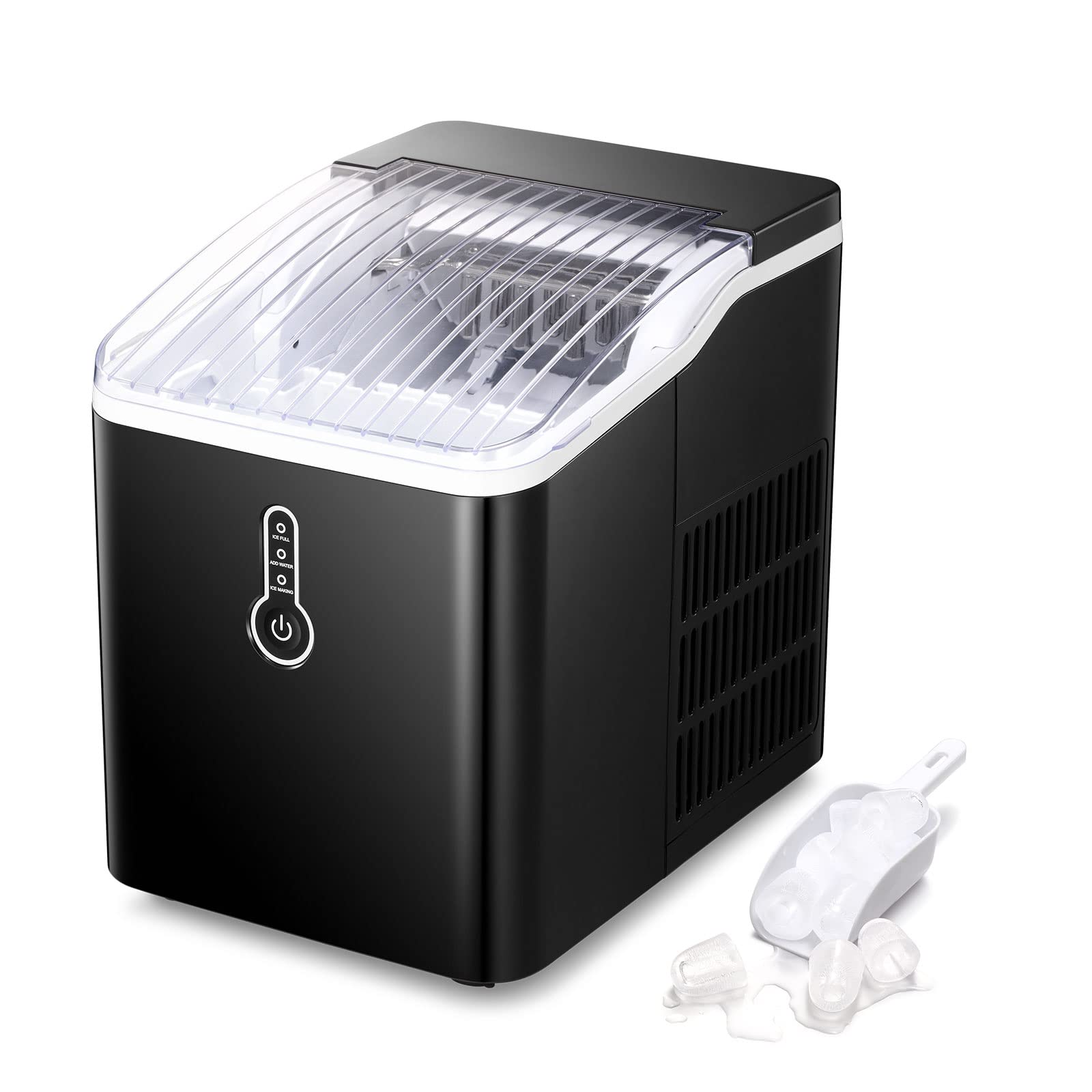 Antarctic Star Portable Countertop Ice Maker Machine - 26 lbs Daily, 9 Bullet Ice Cubes in 8 Mins - Compact Ice Maker with Ice Scoop & Basket - Perfect for Home, Kitchen, Office, Dorm, RV & Parties - Black