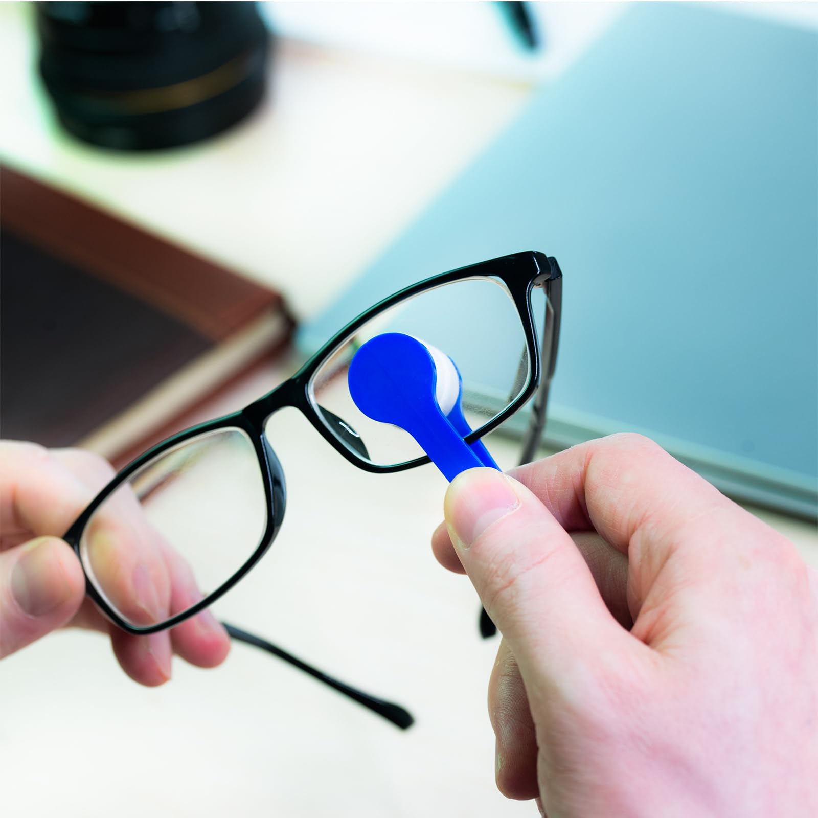 Premium Microfiber Lens Cleaner Brush for Glasses & Sunglasses - Soft Cleaning Tool with Clip (5-Pack, 5 Colors) - Perfect for Travel, Office, and Everyday Eyewear Care