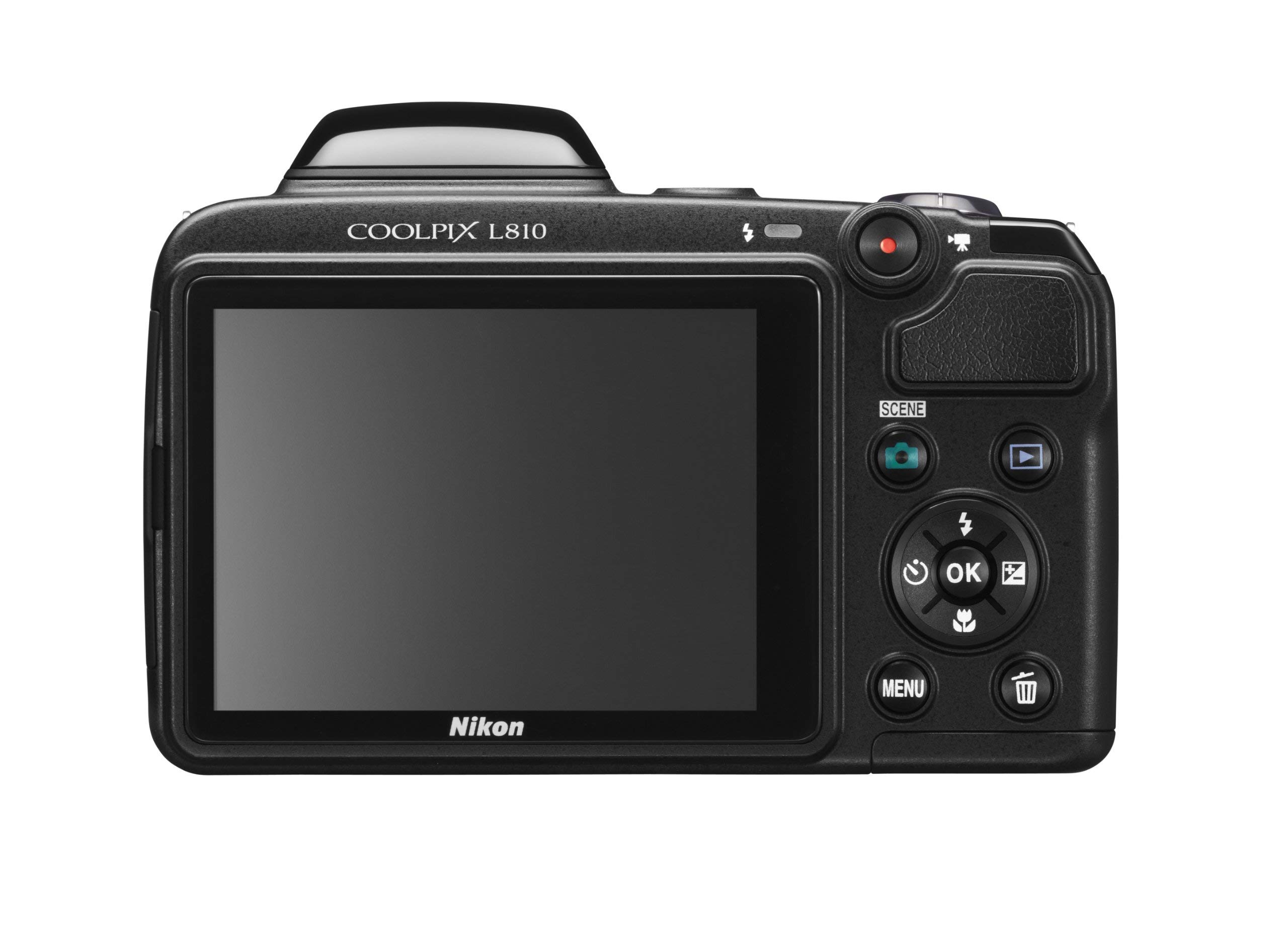 Nikon COOLPIX L810 16.1MP Digital Camera with 26x Optical Zoom NIKKOR ED Lens, 3-inch LCD Screen - Black (Renewed) - Perfect for Travel Photography, Family Events & Outdoor Adventures