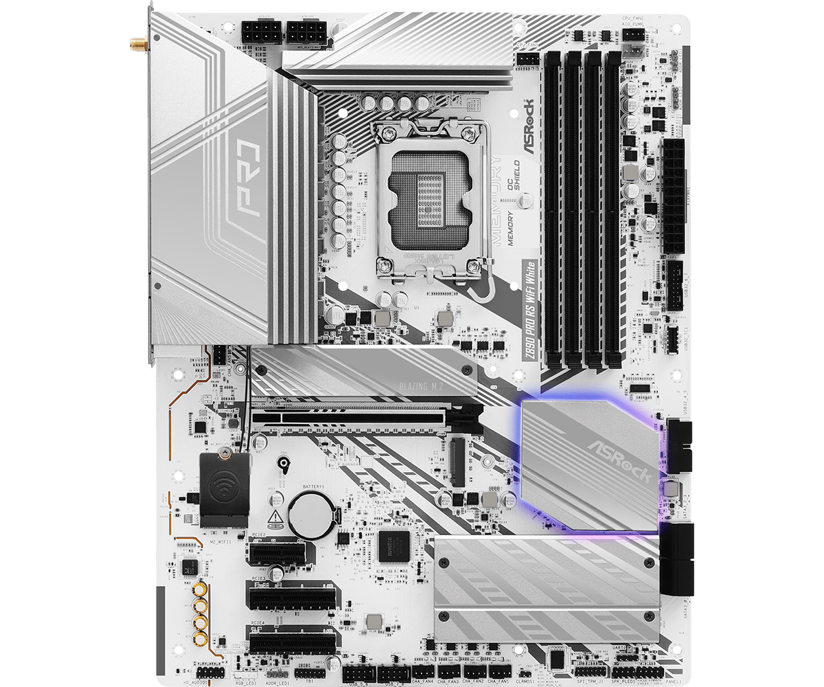 ASRock Z890 Pro RS WiFi ATX Motherboard - Intel LGA 1700 Socket, DDR5, PCIe 5.0, Dual M.2, 2.5G LAN, Wi-Fi 6 - Perfect for Gaming PC Builds & Content Creation Workstations