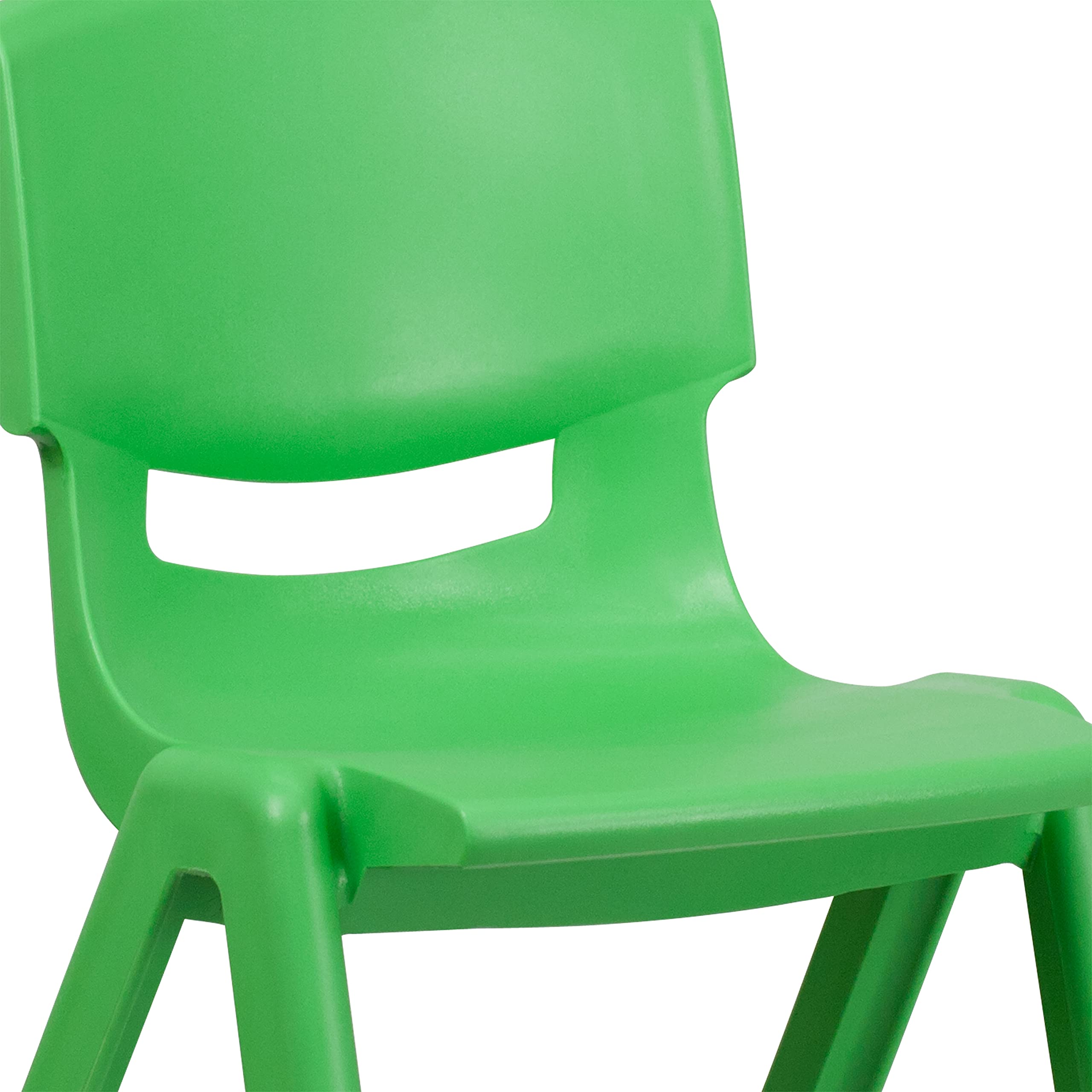 Flash Furniture Whitney 5-Pack Green Plastic Stacking School Chairs - 15.5
