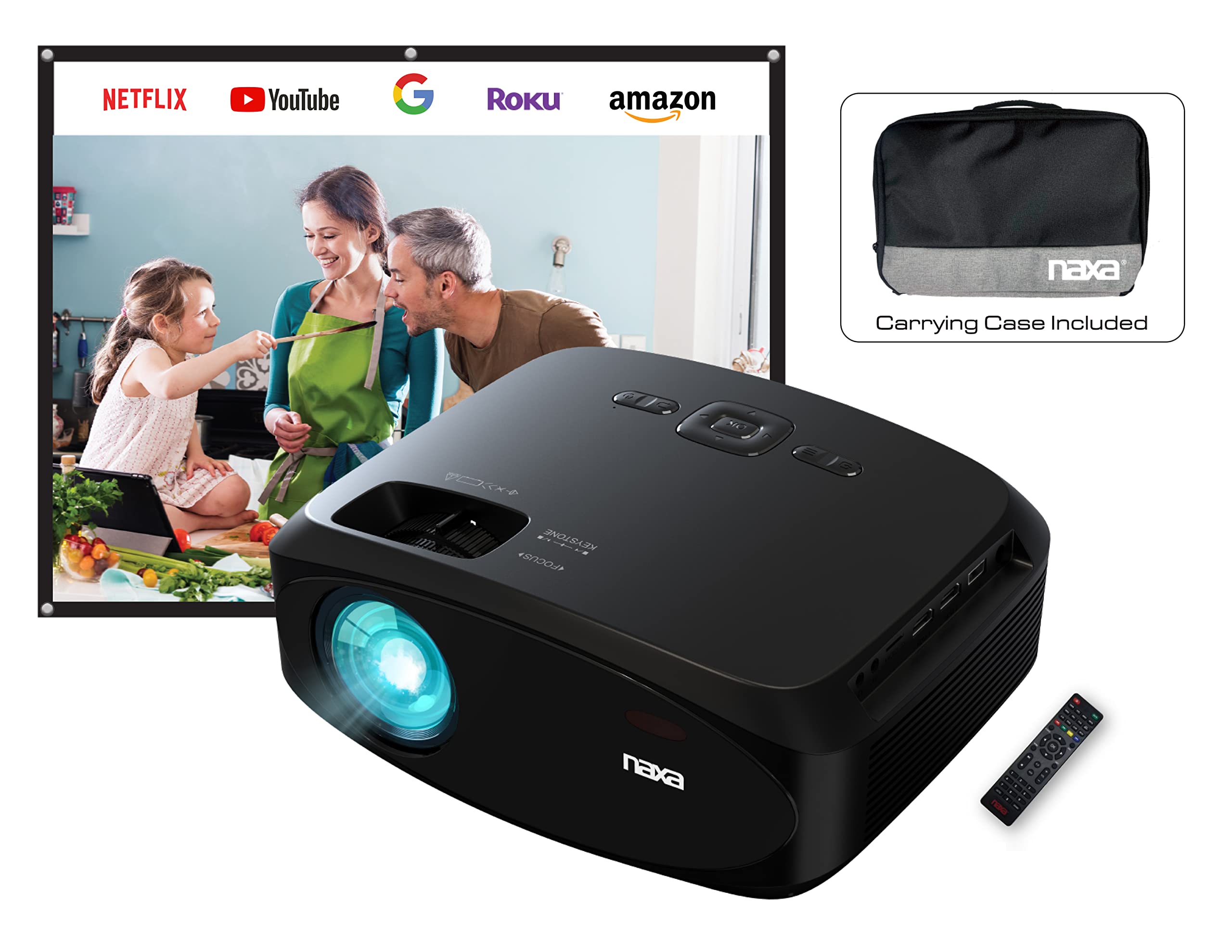 Naxa NVP-3002C 210-inch HD LCD Projector with 100