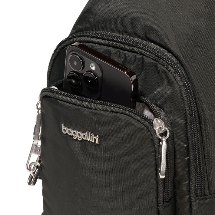 Baggallini Securtex Anti-Theft Crossbody Sling Bag for Women - RFID Blocking, Lightweight & Secure Travel Purse - Perfect for Day Trips, Commuting, and Shopping