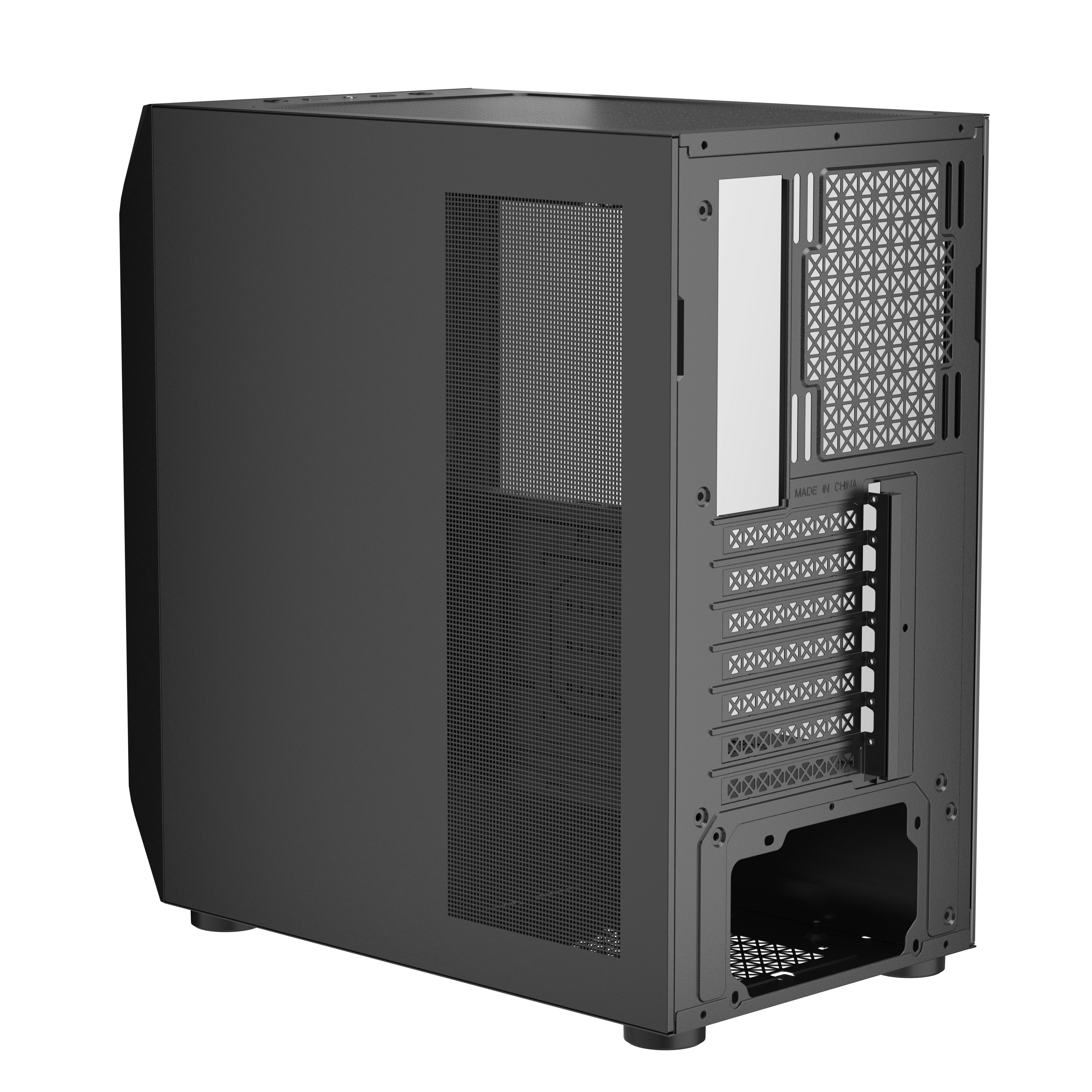 1st Player AY7 ATX/M-ATX/ITX PC Gaming Case - Mid Tower Computer Case with Tempered Glass Side Panel, RGB Fans, Excellent Airflow for Gaming PC Build (Black) - Perfect for Home & Office Gaming Setups, Streaming & Workstations