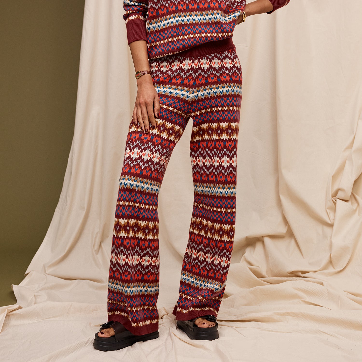 Arlette Knit Pants for Women - Soft Stretchy High Waisted Comfortable Lounge Pants - Perfect for Yoga, Home Wear and Casual Outfits