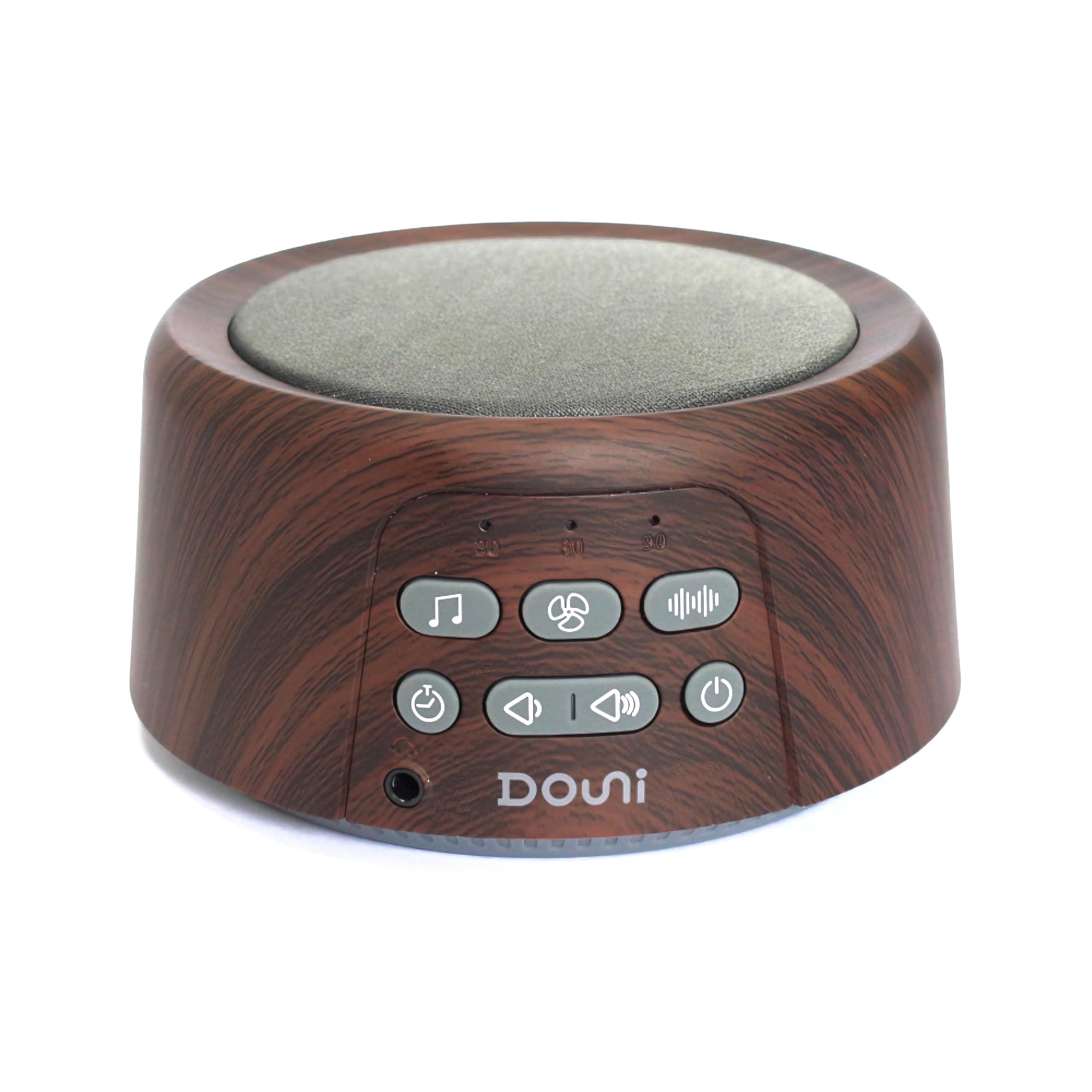 White Noise Machine for Sleep & Relaxation - Portable Sound Machine with Timer, Memory Function & Soothing Sounds - Ideal for Babies, Adults, Nursery, Home Office & Travel - Natural Wood Grain Design - Perfect for Bedtime, Meditation & Noise Cancellation