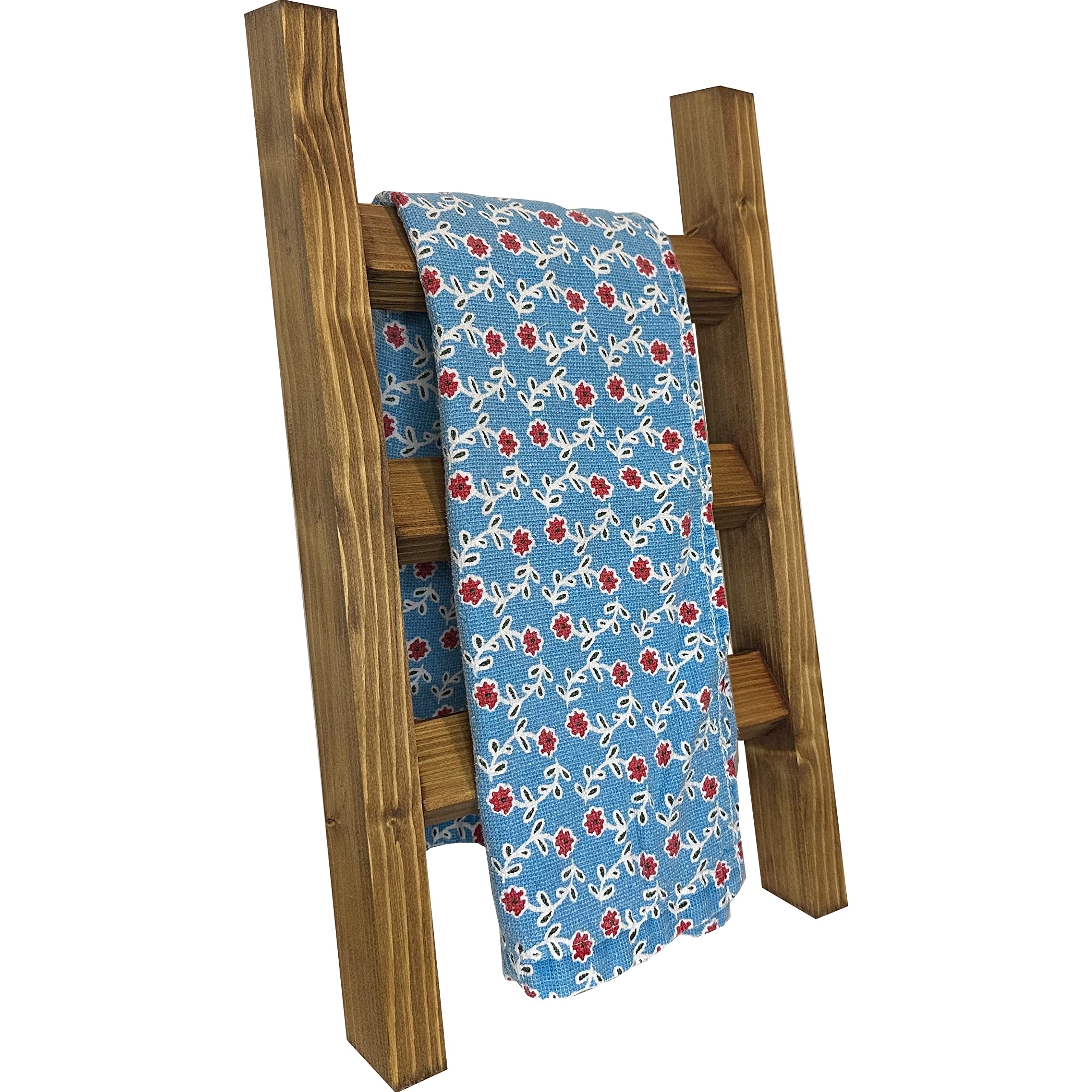 Early American Style Multi-Purpose Hand Towel Ladder - Kitchen, Bathroom & Tea Towel Organizer with Multiple Color Options | Perfect for Farmhouse, Rustic & Vintage Home Decor
