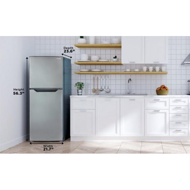 Danby 21-Inch Top Freezer Refrigerator, 7.0 cu ft Compact Fridge with Adjustable Shelves - DFF070B1BSLDB - Perfect for Dorms, Apartments, Offices & Small Spaces