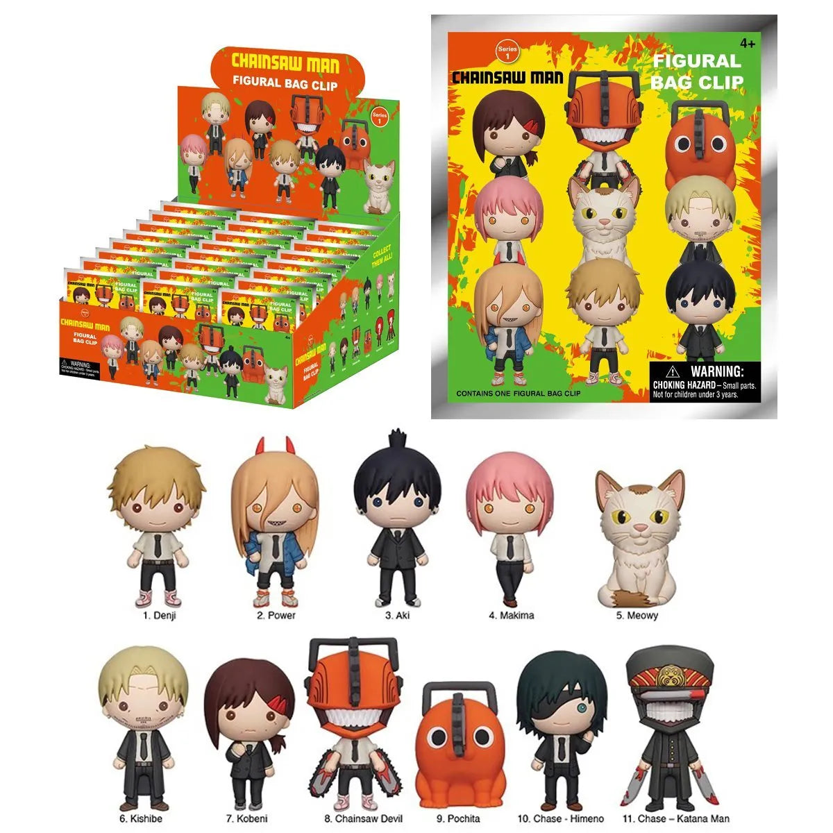 Chainsaw Man Anime Blind Bag Mystery Figure Bag Clip - Cute Collectible Keychain for Fans, Cosplay, Gifts & Backpacks
