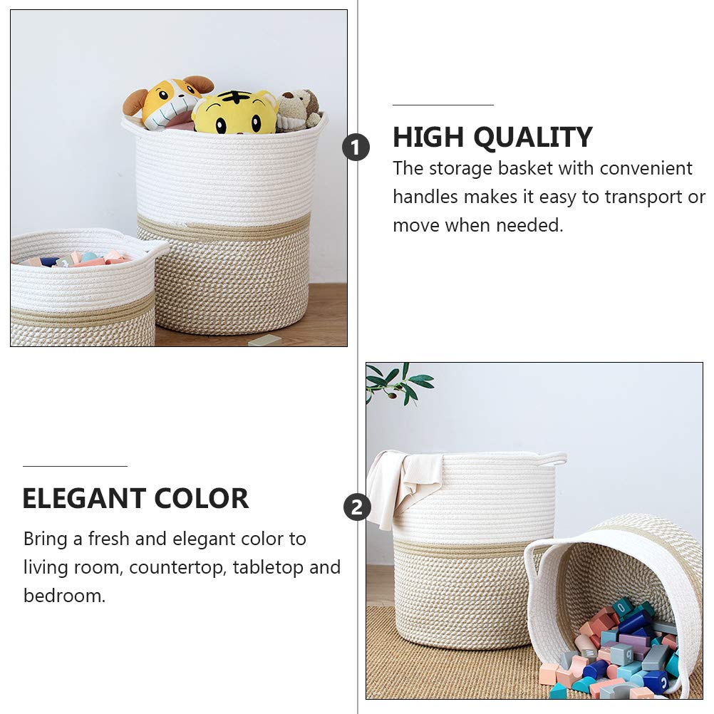 Extra Large Cotton Woven Storage Basket - Foldable Hamper for Blankets, Toys & Organizing | White Rope Bin for Kids, Pets & Home Organization | Perfect for Nursery, Playroom & Laundry Room Storage