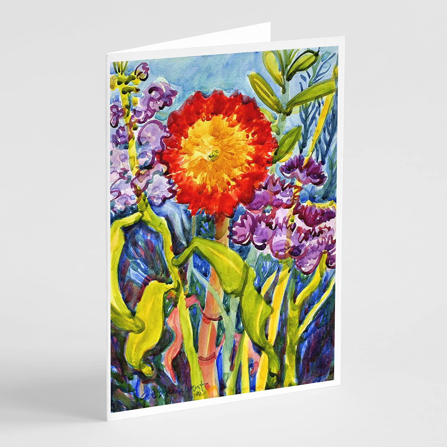 Sunflower Greeting Cards and Envelopes Pack of 8 - Blank A7 Note Cards (5x7) for Birthday, Thank You & Special Occasions - Whimsical Floral Stationery Set by Caroline's Treasures