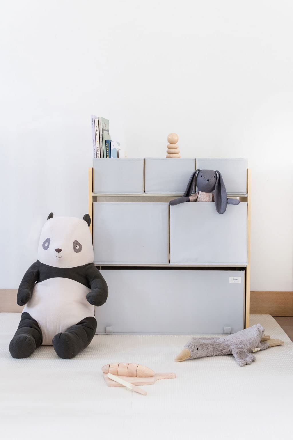 3 Sprouts Multi-Bin Toy Organizer - Durable Kids Toy Storage with Removable Bins - Space-Saving Nursery & Playroom Organization Solution - Gray - Perfect for Bedrooms, Daycares, and Play Areas