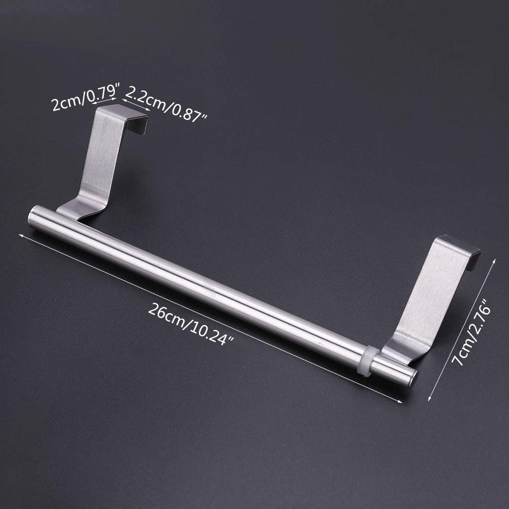 SOFEA Extendable Over Door Towel Rack - Stainless Steel Hanging Holder for Bathroom, Kitchen, Hotel & Cabinet - Space Saving Storage Solution for Towels, Robes & Clothes