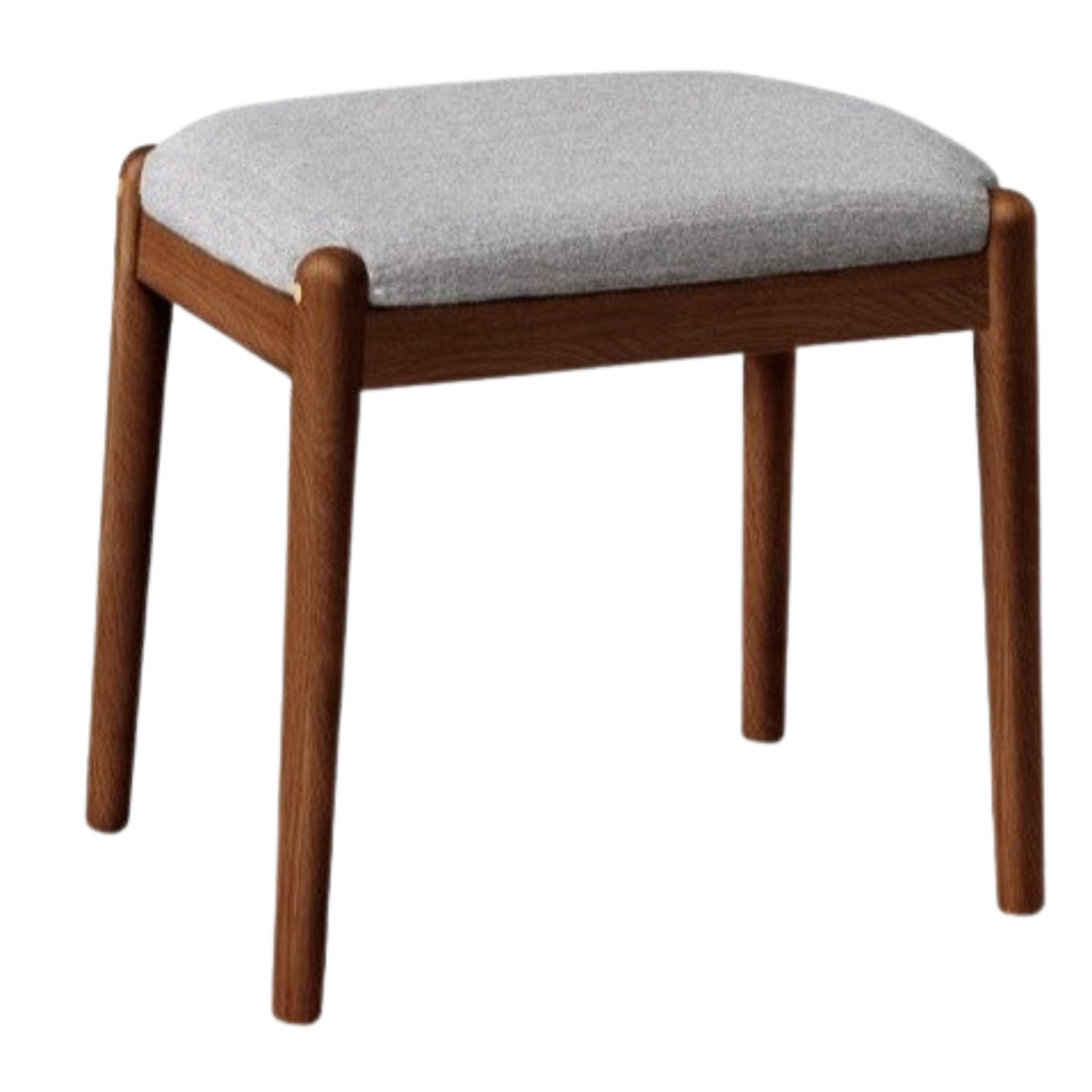 Solid Oak & Birch Wood Makeup Stool - Durable Vanity Seat with Comfortable Cushion for Bedroom, Bathroom & Dressing Room