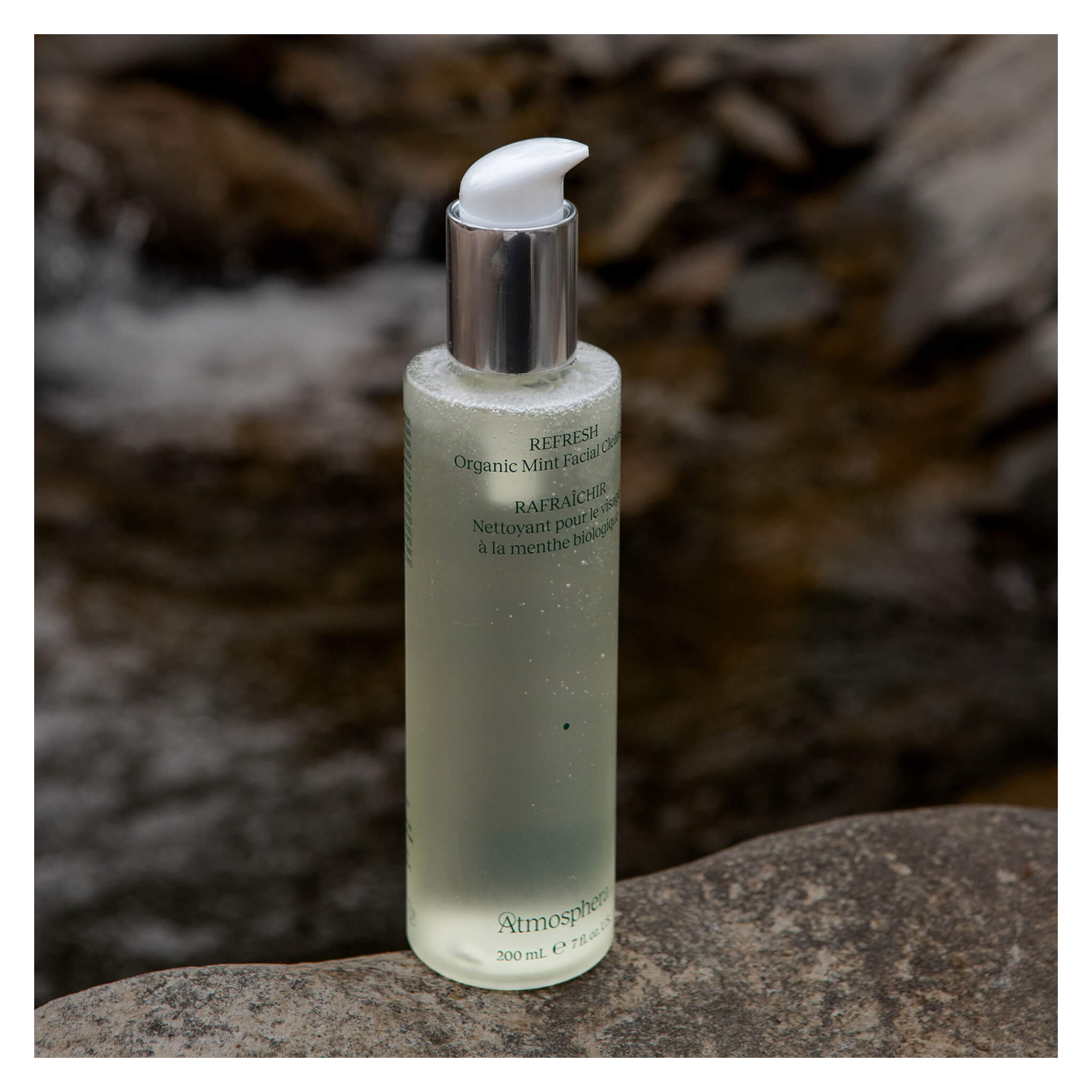 Refresh Organic Facial Cleanser with Peppermint & Spearmint - Gentle Foaming Face Wash for Sensitive Skin | Natural Vegan Skincare for Morning & Night Routine