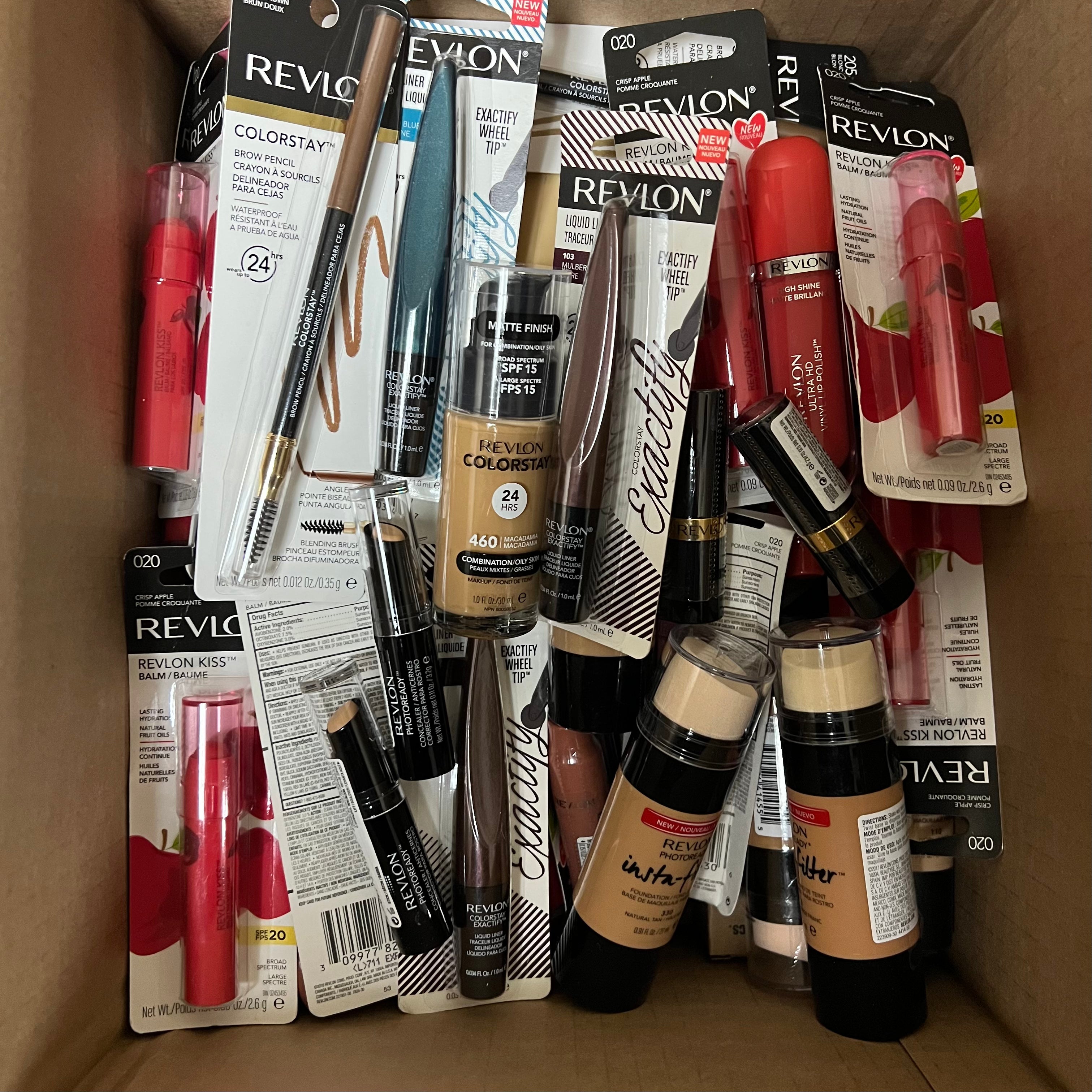 Wholesale Assorted Revlon Cosmetics Lot - 100 Piece Set for Makeup Artists, Salons & Retailers | Bulk Beauty Products for Professional Use