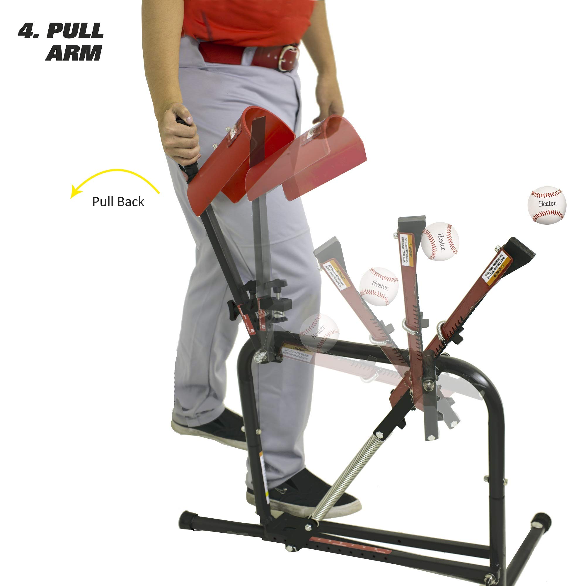 Heater Sports Perfect Pitch 50 MPH Portable Baseball & Softball Pitching Machine (#PP149) - Durable Lightweight Pitching Trainer for Kids, Teens & Adults | Baseball Batting Practice & Fielding Drills | Perfect for Backyard Training & Team Practice Sessions