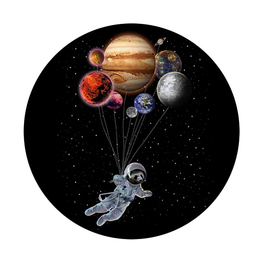 Astronaut Panda Holding Planets Balloon PopSockets - Phone Grip & Stand for iPhone, Samsung, Tablets - Perfect for Space Lovers, Galaxy Themed Decor, Gift for Astronaut Fans
