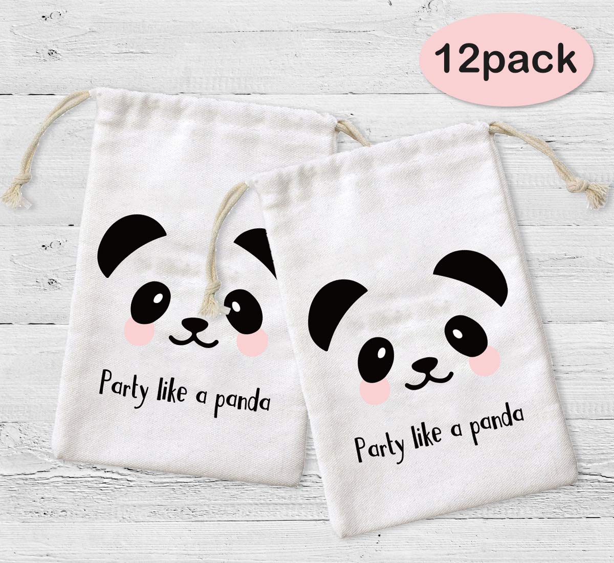 Panda Party Favor Bags 12 Pack - Cute Animal Themed Goodie Bags for Candy, Treats & Gifts | Perfect for Panda Birthday Parties, Baby Showers & Kids' Party Decorations
