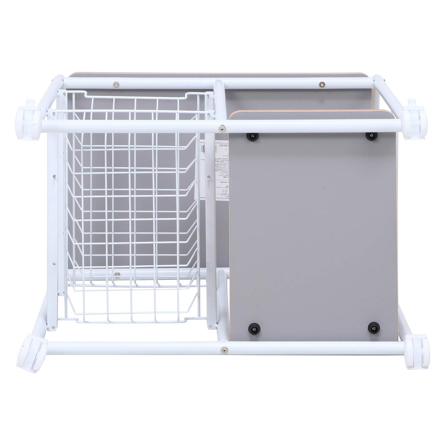 Fuji Boeki 15424 Slim White Kitchen Cart with Wheels - 22 x 14 x 27.4 Inches (56 x 35.5 x 69.5 cm) Storage Rack with Drawer - Space Saving Mobile Kitchen Organizer for Small Apartments, Dorms & Pantry Storage