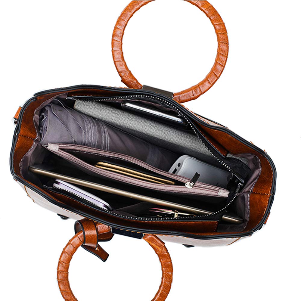 Stylish Women's Leather Tote Bag - Genuine Oil Wax Leather Shoulder Purse for Ladies | Perfect for Work, Travel & Everyday Use