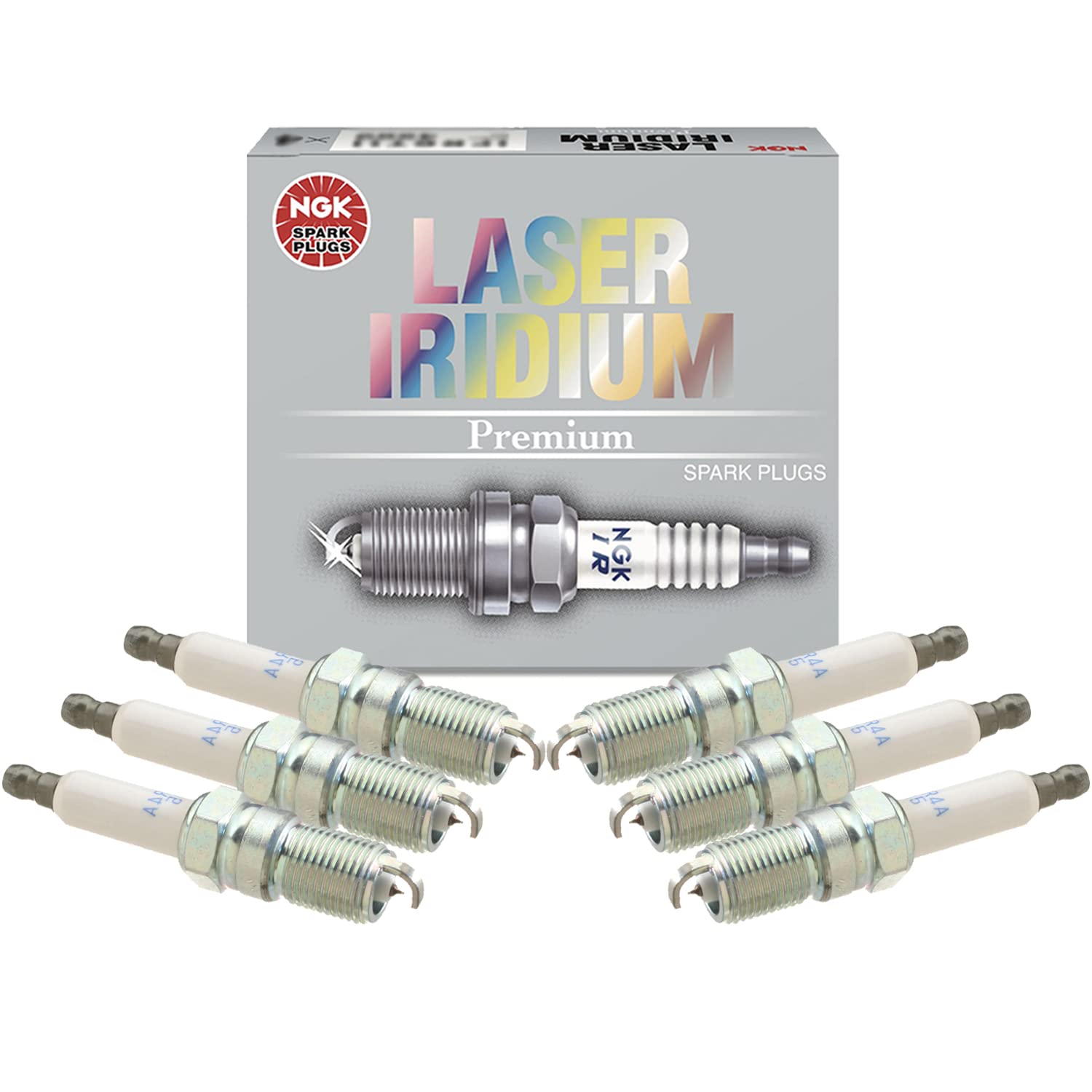 NGK Laser Iridium Spark Plugs - Set of 6 - Compatible with Buick, Chevrolet, GMC, Oldsmobile, Pontiac - High Performance Ignition for Smoother Acceleration & Better Fuel Efficiency - Perfect for Daily Commuting & Highway Driving