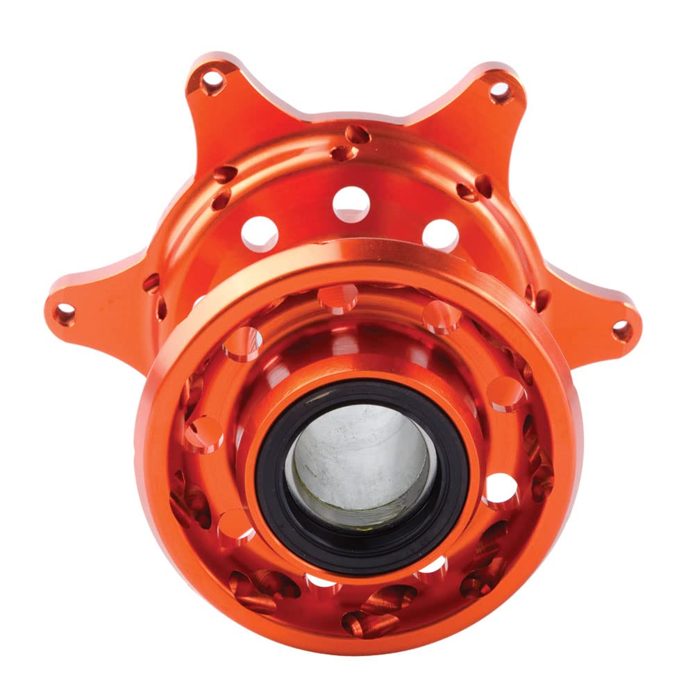 Tusk Impact Motorcycle Hub - Front Orange | Durable Off-Road Wheel Hub for Dirt Bikes & ATVs | Perfect for Trail Riding & Motocross Racing