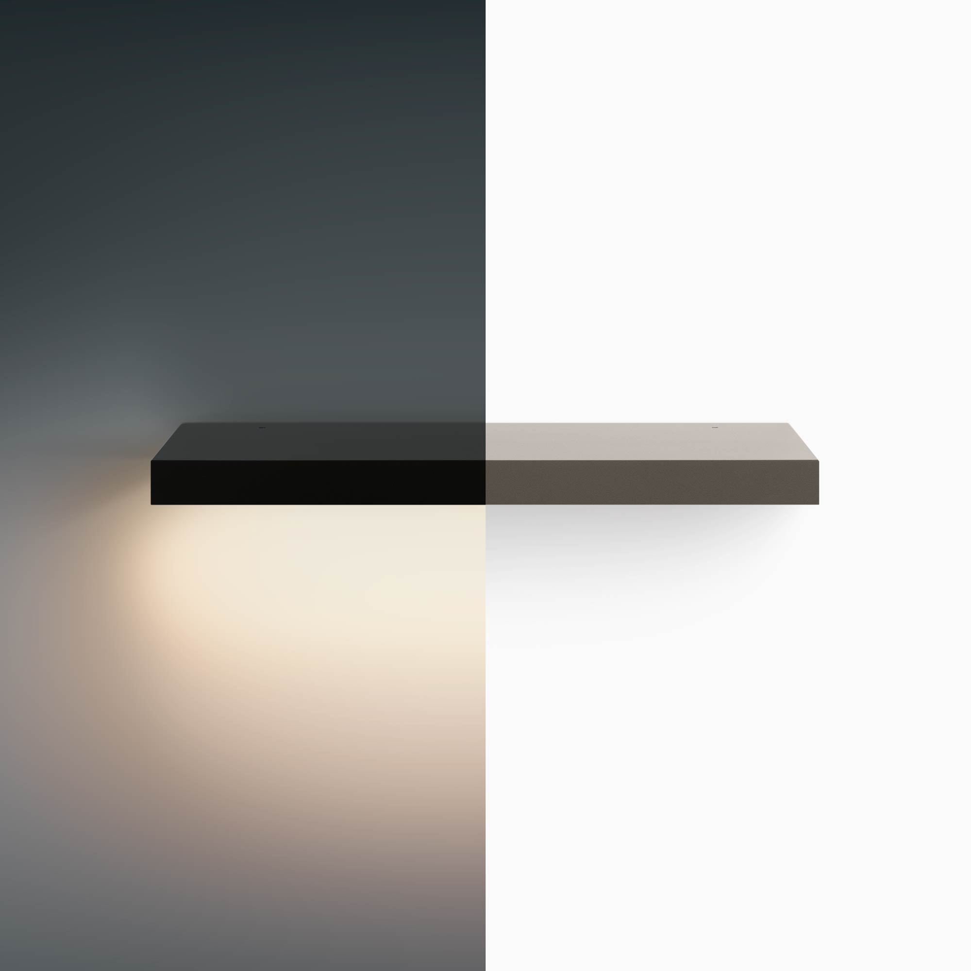 Aksel LED Floating Shelf with Tungsten Finish - Modern Wall Mounted Display for Living Room, Bedroom, or Office Decor
