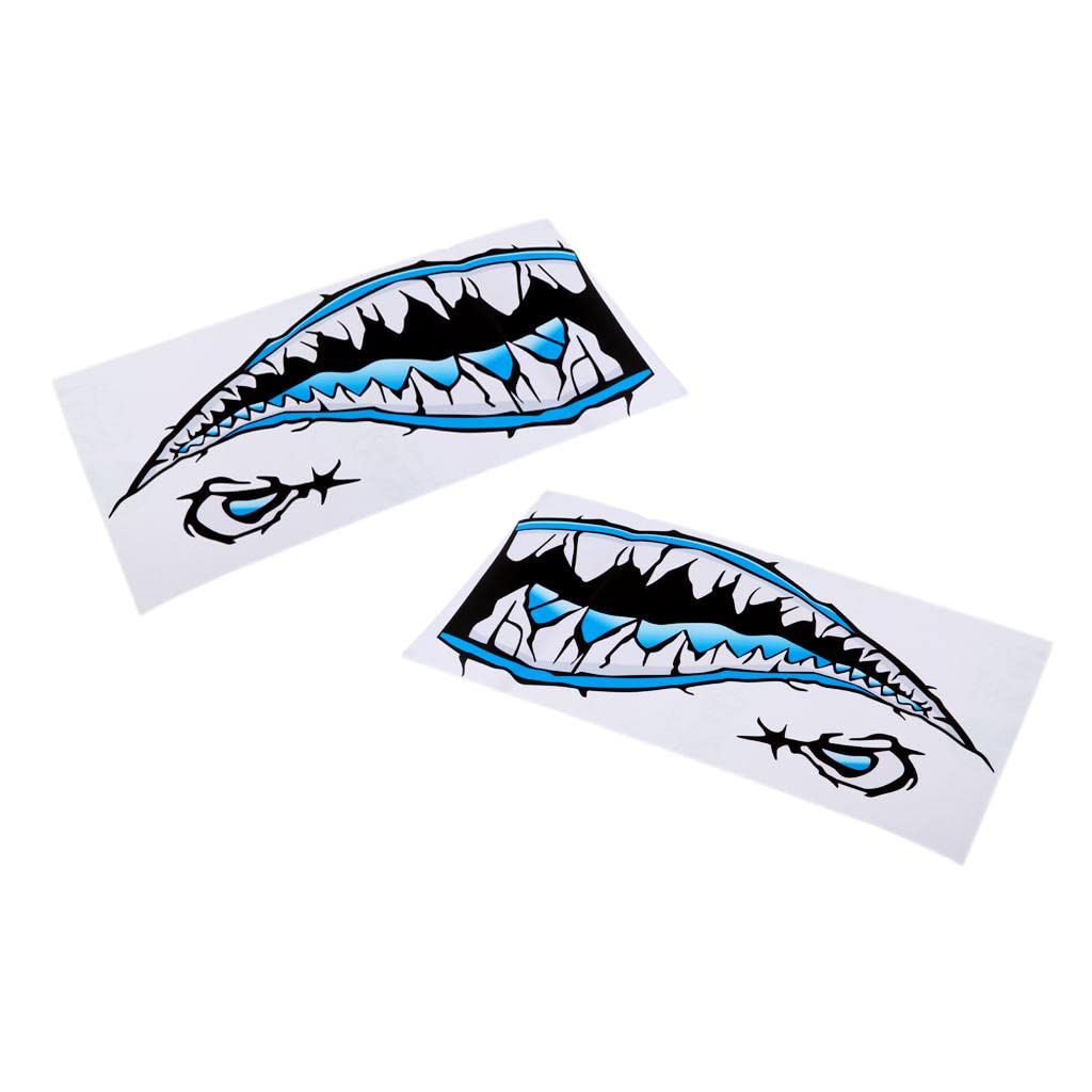 2 Pack Large 3D Eye Decal Stickers for Kayak, Fishing Boat, Dinghy & Car Bumper - Waterproof Vinyl Graphics Accessories (Blue) - Perfect for Marine Protection & Vehicle Customization